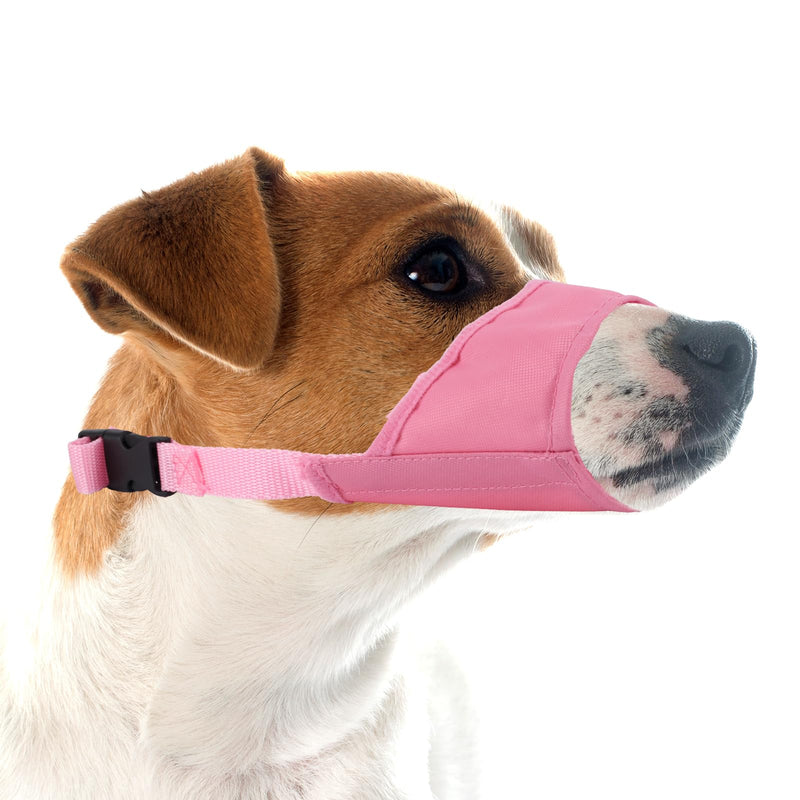 Muzzle for Small Dogs, Comfortable Adjustable Anti-Biting Muzzle Puppy Mouth Cover for Chihuahua Poodles Grooming Vet Visits Prevent Biting Chewing Barking (Pink) - PawsPlanet Australia