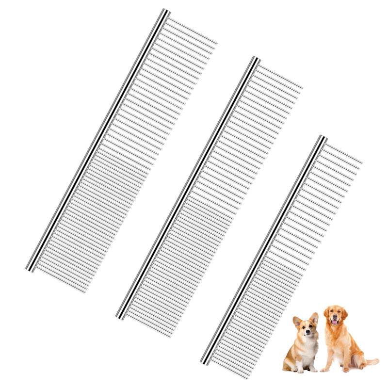 3 PCS Metal Dog Comb, 3 Size Stainless Steel Comb for Dog Grooming, Flea Combs for Cats Dogs, Flea Removal Tool for Long, Short, Curly Hair - PawsPlanet Australia