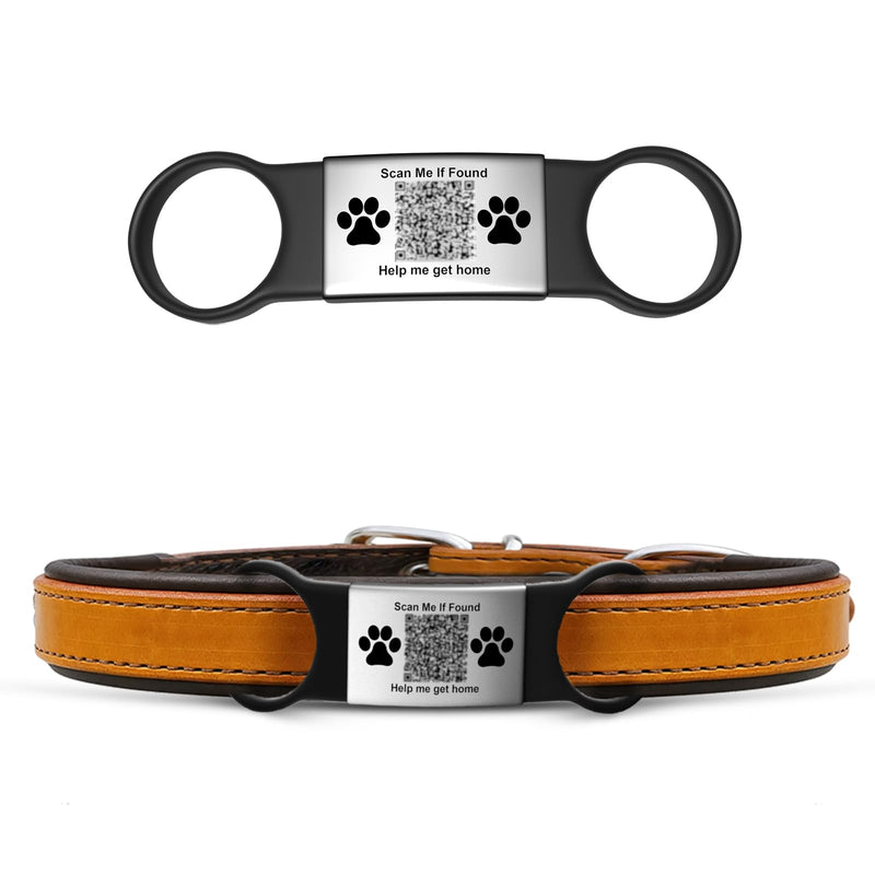 QR Code Custom Dog Cat Pet Tags Laser Engraved Stainless Steel - Real-Time Scan Alerts & Shareable Digital Pet Profile, No Subscription Fees, Polished Edges Sleek Curved Rectangular Arch - PawsPlanet Australia