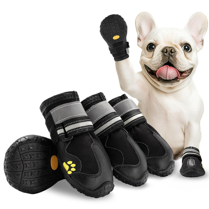 Dog Shoes for Large Dogs, Anti-Slip Dog Boots for Winter Snow, Hot Pavement, Dog Booties & Paw Protectors Black Size 6 Light Black 6(2.55" inner width) for 52-68 lbs - PawsPlanet Australia