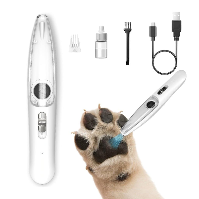 Dog Grooming Clippers Paw Trimmer with Hair Vacuum, LED Light, 9mm Blade, 35dB Low Noise, Rechargeable Clipper, Cordless Hair Trimmer & Dog Grooming Kitfor Paws, Ears, Face, Rump - PawsPlanet Australia