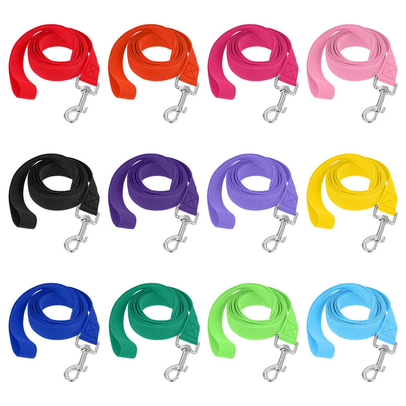 12 Pcs Dog Leash Bulk 5ft Puppy Leashes 12 Colors Dog Training Leashes for Small Medium Puppy Training, Walking, Camping, Play Backyard - PawsPlanet Australia