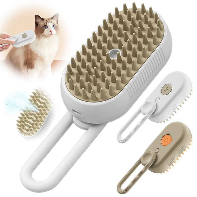 Cat Steam Grooming Brush (White) White