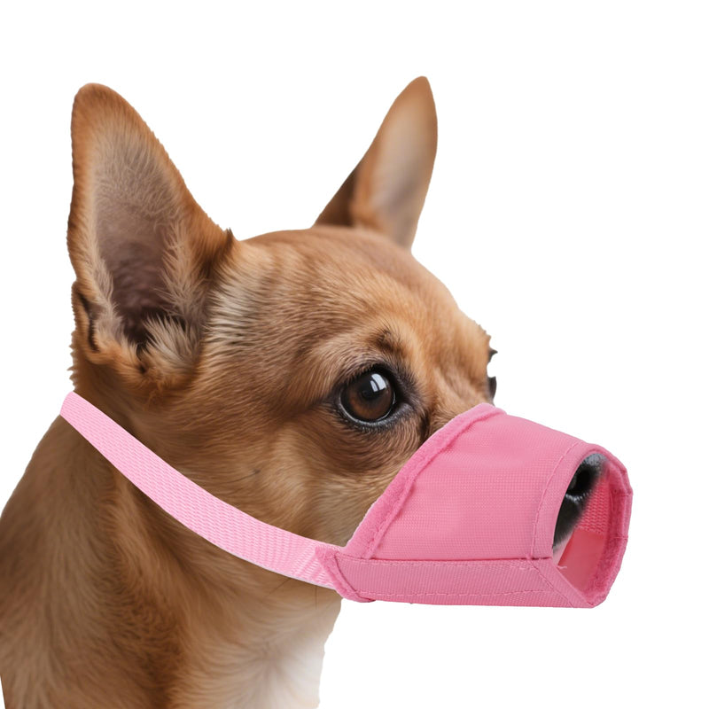 Pink Muzzle for Dog, Soft Breathable Adjustable Mouth Cover for Small Medium Large Dogs to Anti-Biting Barking Chewing Allow Grooming Panting Drinking Vet Visits, Not Fit Short Snout Dogs - PawsPlanet Australia