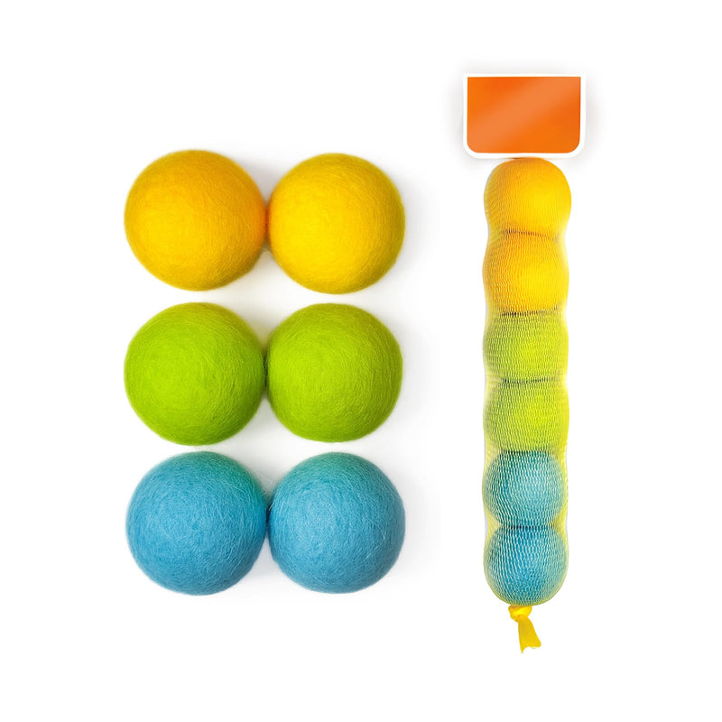 100% Wool Felt Cat Toy Balls – 6-Pack, 3 Colors – Natural, Durable & Safe Size for Kittens and Cats - PawsPlanet Australia
