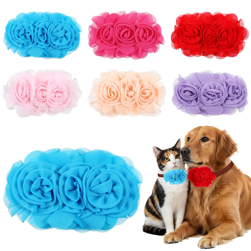 Dog Collar Flowers, 6 Pcs Dog Bows for Large Dogs Puppy Small Medium Big Cat Alpaca Rabbit Pet Dogs Collar Accessories Pet Neck Bows Sliders Grooming Collars Attachment - PawsPlanet Australia
