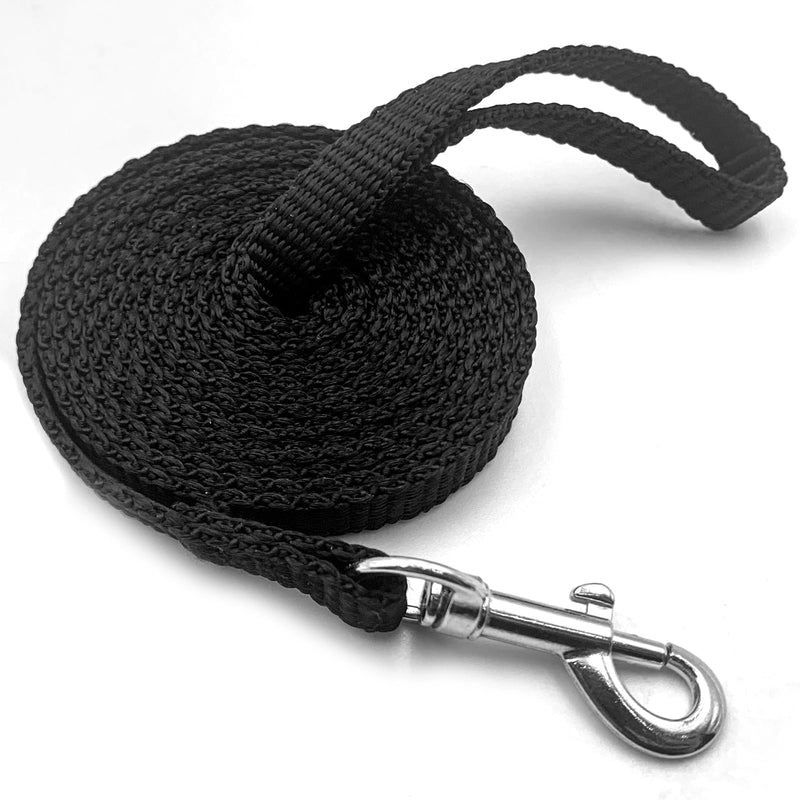 Dog Training Leash for Small Dogs, 6ft Nylon Puppy Obedience Recall Training Agility Lead for Small Medium Breeds, Pet Rope with 360° Swivel Clasp, Lightweight, (Black, 2/5 in x 6 ft) - PawsPlanet Australia