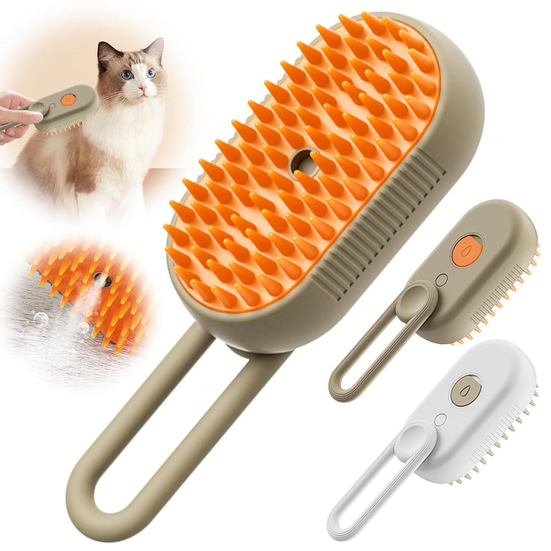 Cat Steam Grooming Brush (Brown) Brown - PawsPlanet Australia