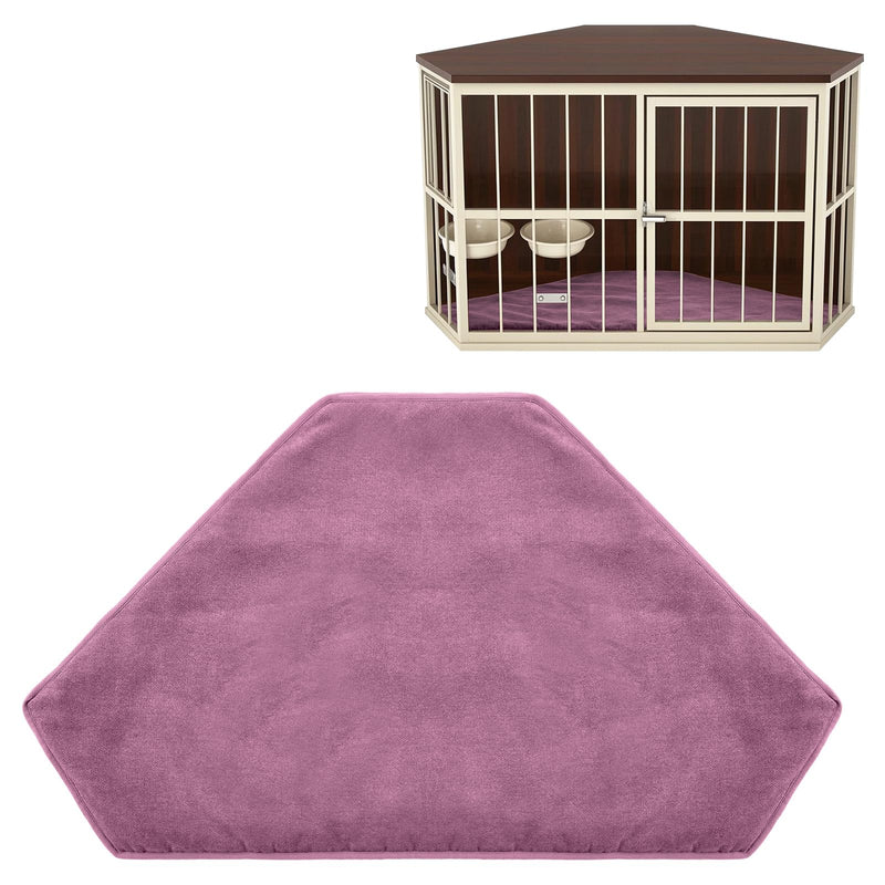 Dog Kennel Pad Furniture Crate Corner Washable Bed Large Dog Deluxe Crate Bed Pet Cage Sleeping Mat Soft Indoor Pet Corner Side Table(Only Mat)(Pink,42.5 x 23.8 Inch,Linen Fabric) - PawsPlanet Australia