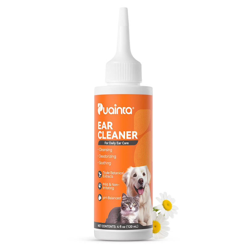 Ear Cleaner for Dog & Cats, Dog Ear Drop and Infection Treatment, Dog Ear Cleaning Solution- Cleaning,Soothing and Deodorizing Itchy Ears 4oz 4 oz - PawsPlanet Australia
