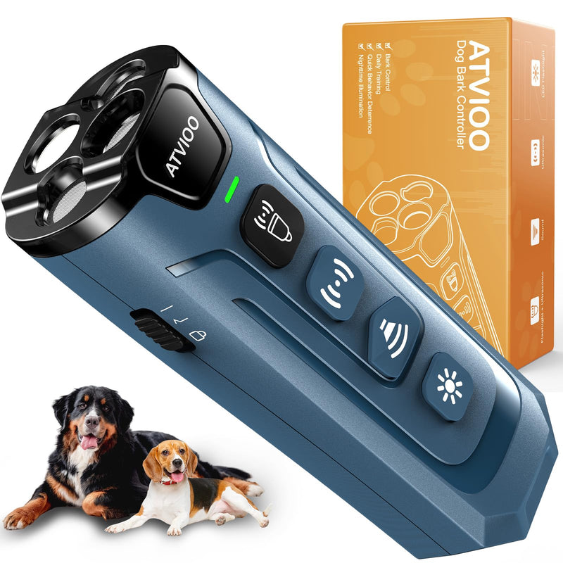 Dog Anti-Barking Device - Humane Ultrasonic Bark Control for Your or Neighbor's Pet (Dark Blue) Dark Blue