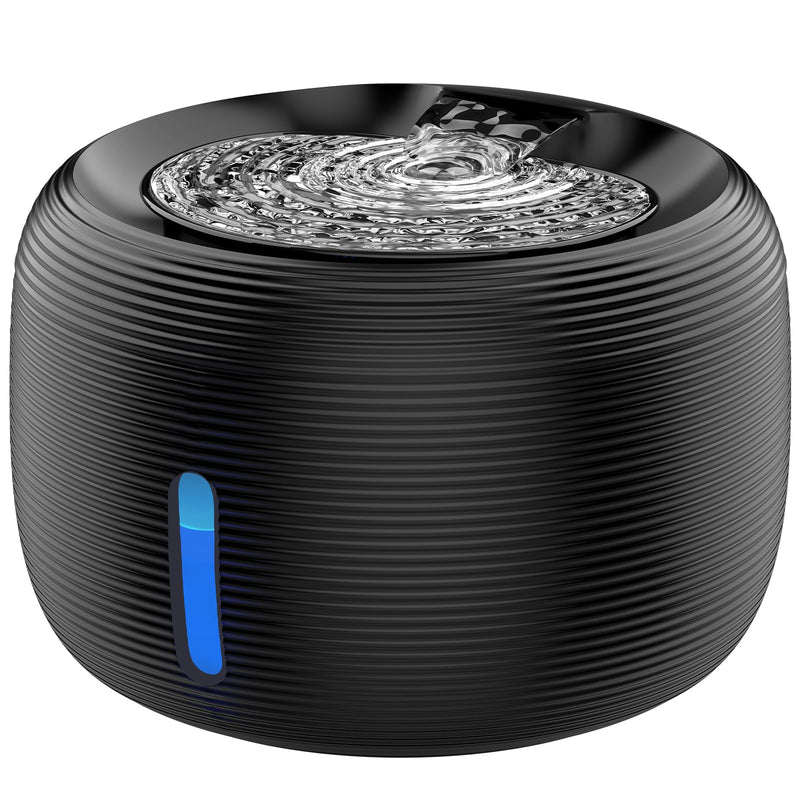 SIBAYS Cat Water Fountain, 3.5L/118oz Large Capacity Pet Water Fountain Cat Fountains for Drinking, Automatic Quiet Dog Water Bowl Dispenser with LED Light & Water Level Window(FS77, Black) - PawsPlanet Australia