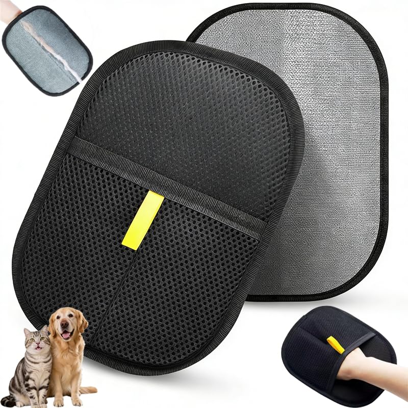 Pet Hair Removal Glove for Cats & Dogs, Electrostatic Reusable Magic Brush Pet Hair Remover Tool for Couch, Furniture,Car Seat,Pet Grooming - PawsPlanet Australia