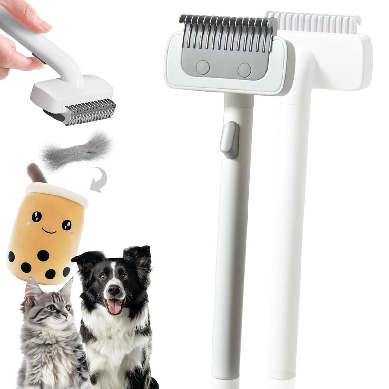 Cat Brush for Severely Matted Fur Cats, Pet Dense Undercoat Combing Brush for Knotted & Wide-pitch Dog Brush, One-Click Hair Removal Gentle Undercoat Comb for Thick, Dense Fur Cats & Dogs - PawsPlanet Australia