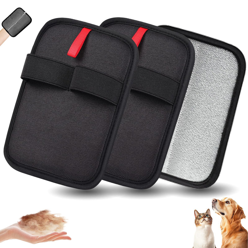 Pet Hair Removal Glove, Electrostatic Pet Hair Removal Gloves, Washable Reusable Dogs Cats Hair Gloves for Furniture, Bed, Sheets, Couch, Clothes, Carpet, Car Seat, Pet Grooming, Curtain 2PCS 2 - PawsPlanet Australia