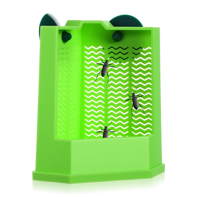 Bearded Dragon Feeder, Gecko Tank Accessories Cricket Keeper with 2 Suction Cups, Wall Mounted Reptile Tank Accessories for Lizard, Iguana, Gecko, Frog Hunting, Small Size(Green) - PawsPlanet Australia