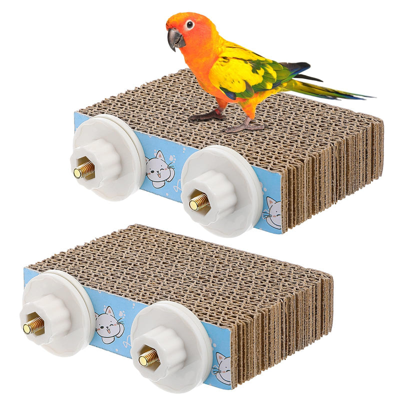 2Pcs Bird Perches for Cage, Parrot Cardboard Perch for Small to Regular Pet Birds, Parrot Playground Help Birds Clean Beak, Suitable for Macaws, Small Parakeets, Conures, Budgies - PawsPlanet Australia