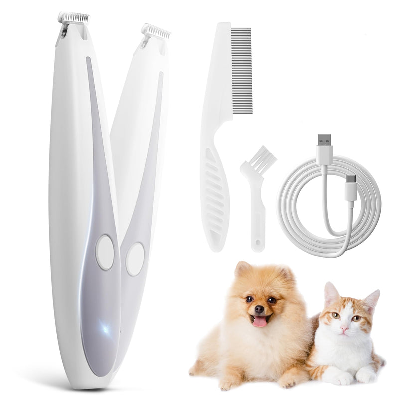 Dog Paw Trimmer, Quiet 35dB Pet Clippers, 2-Speed Rechargeable Grooming Tool for Dogs & Cats,Safe Hair Trimmer for Paws, Eyes, Ears, Face & Rear - PawsPlanet Australia
