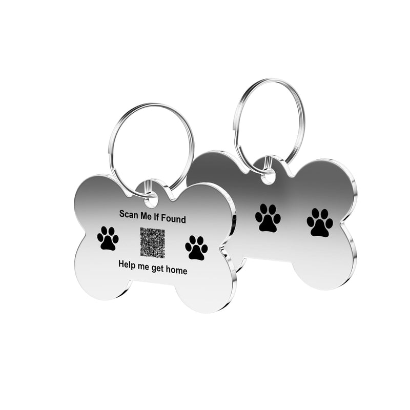 Stainless Steel Pet Tag | Easy-to-use Tag with QR Code | Modifiable Pet Online Profile | Emergency Contacts | No Subscription or Fees | Laser Engraved & Clear | Waterproof & Durable - PawsPlanet Australia