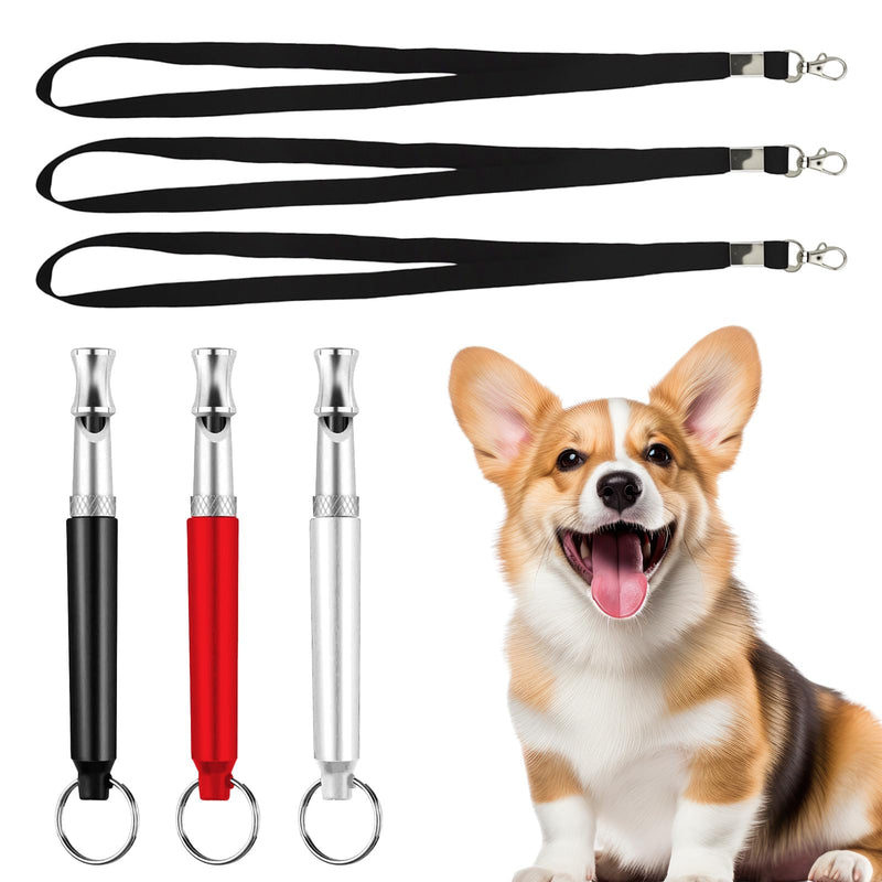 3 Pcs Dog Whistle to Stop Barking with Lanyard, Dog Whistle Training(Black White red) - PawsPlanet Australia