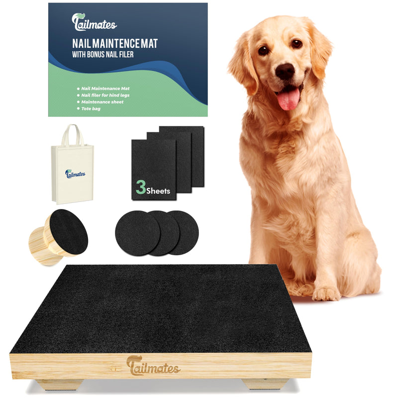 Dog Nail Scratch Board for Puppy/Small/Medium Dog-Dog Scratch Pad for Nails- Handheld Filer + Tote Bag 15" x 11" Black - PawsPlanet Australia