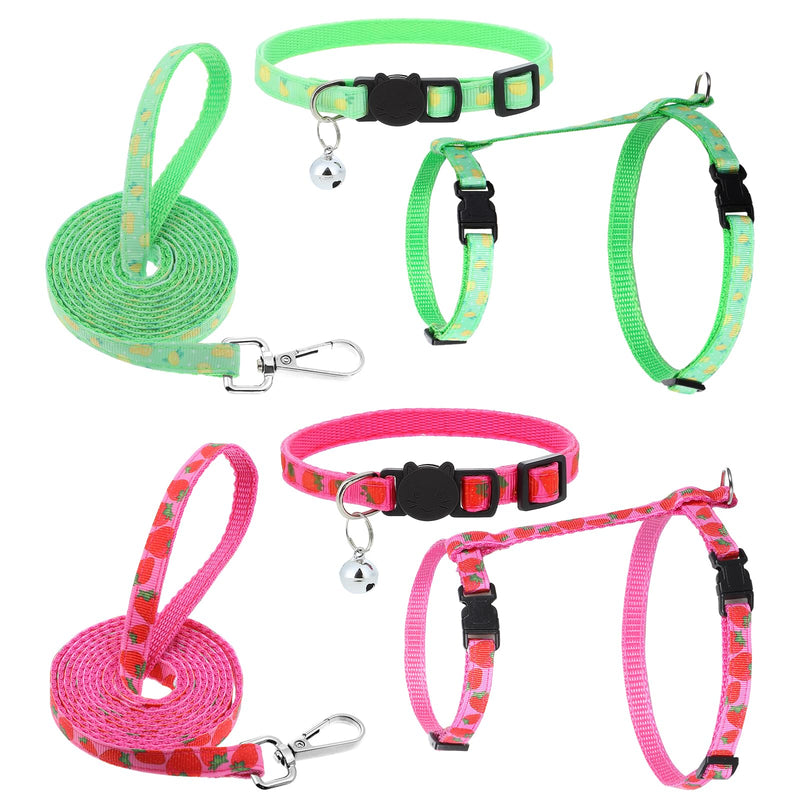 2 Pack Cat Harness and Leash with Collar Set, Adjustable Kitten Harness Escape Proof for Small Medium Cat Safe Walking and Travel, Lightweight Soft Comfortable - PawsPlanet Australia
