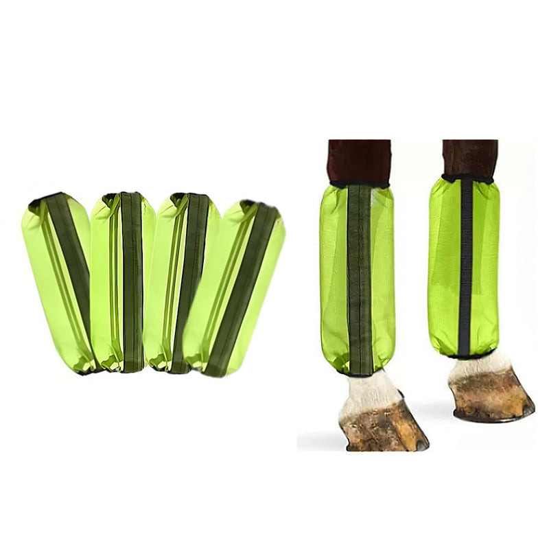 Fly Boots for Horses – Set of 4 Breathable Mesh Shoofly Leggings, Loose-Fitting & Lightweight, Reduce Stomping & Insect Stress – Neon Green - PawsPlanet Australia