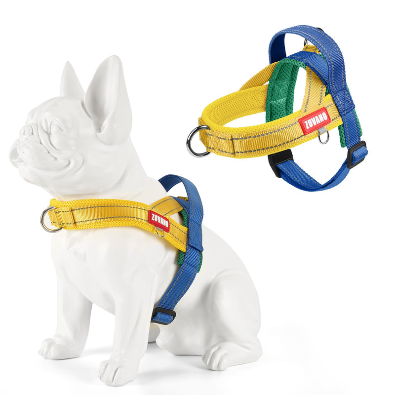 Yellow Dog Harness Escape Proof No Pull Soft Padded Lightweight Vest Medium Sized Dog - Reflective No Choke Harness with Front Clip, Adjustable Step in Breathable Mesh Harness, L Large Yellow - PawsPlanet Australia