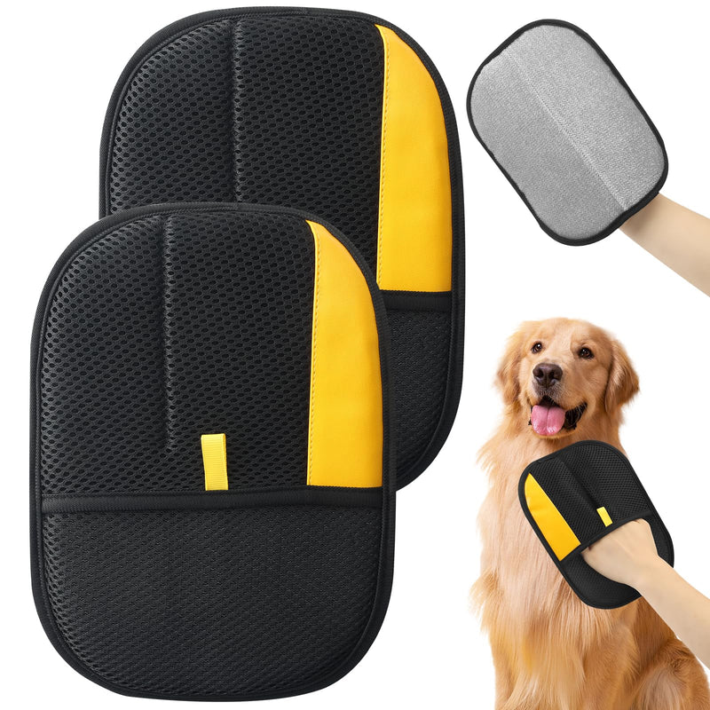 Pet Hair Removal Glove,2Pcs,Electrostatic Gloves Pet Hair Removal,Highly Efficient,Pet Hair Remover Glove,9.45-Inch Large Brush Surface,Reusable Cat Grooming Gloves for Couch,Sweater,Carpet,Curtain. - PawsPlanet Australia