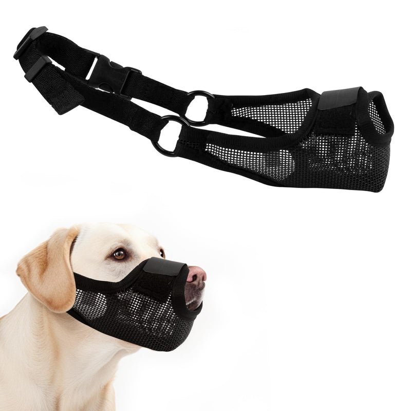 Dog Muzzle for Small Medium Large Dogs, Air Mesh Breathable and Drinkable Pet Mouth Guard for Anti-Biting Chewing Scavenging (Black,L) - PawsPlanet Australia