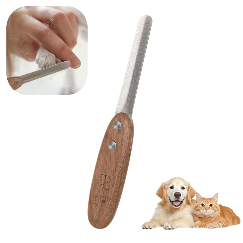 1 Pcs Dog Nail File Professional Metal Cat Nail File with Comfortable Walnut Handle for Large Small Breeds Puppies Toenails - PawsPlanet Australia