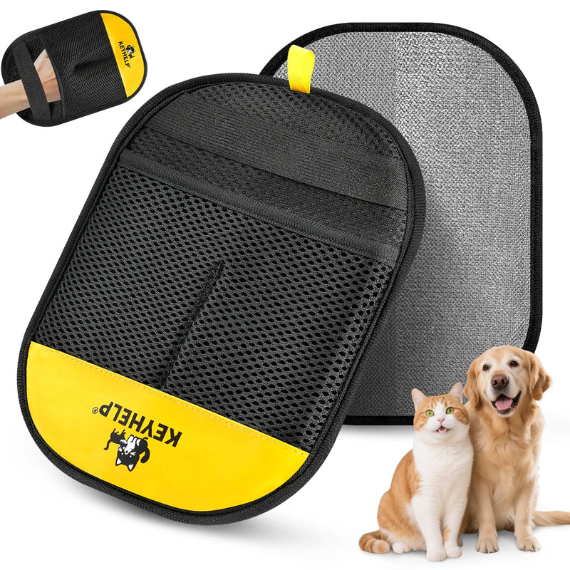 Pet Hair Removal Glove for Dogs & Cats, Newly Upgraded Reusable Electrostatic Pet Hair Gloves, Pet Hair Remover Tool for Clothing, Couch, Carpet, Car Seat BlackYellow - PawsPlanet Australia