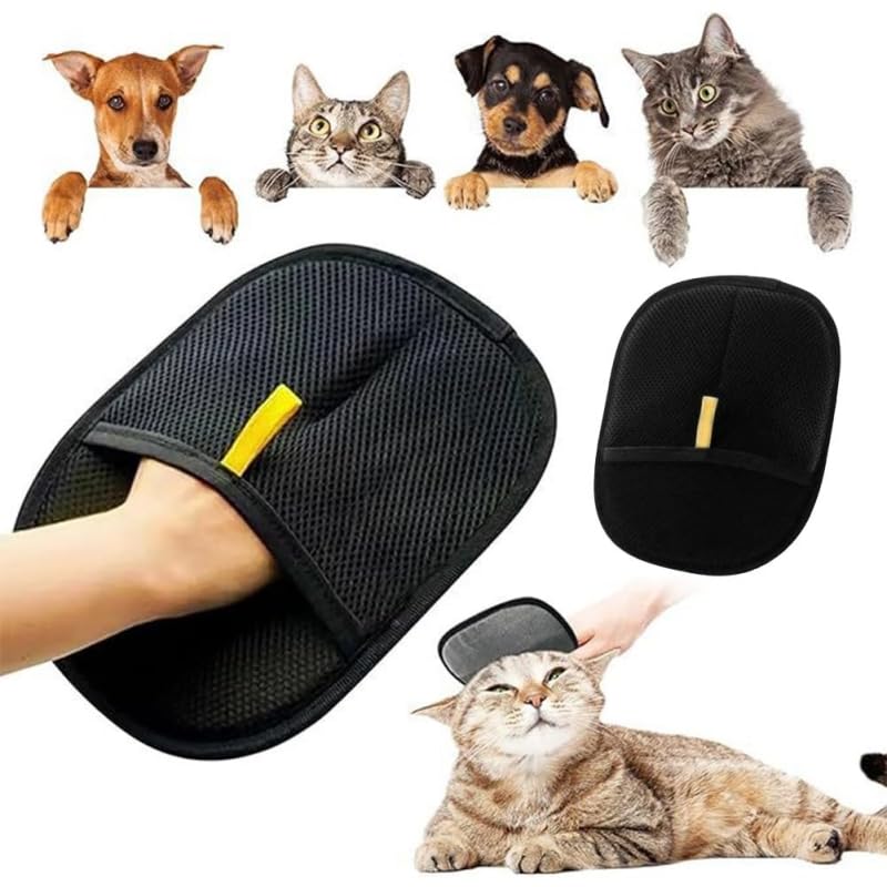 2 Pack Magic Brush pet Hair Removal Gloves – Grooming & Shedding Glove for Cats & Dogs, 2025 Upgrade Electrostatic Reusable Brush for Furniture, Couch & Carpet - PawsPlanet Australia
