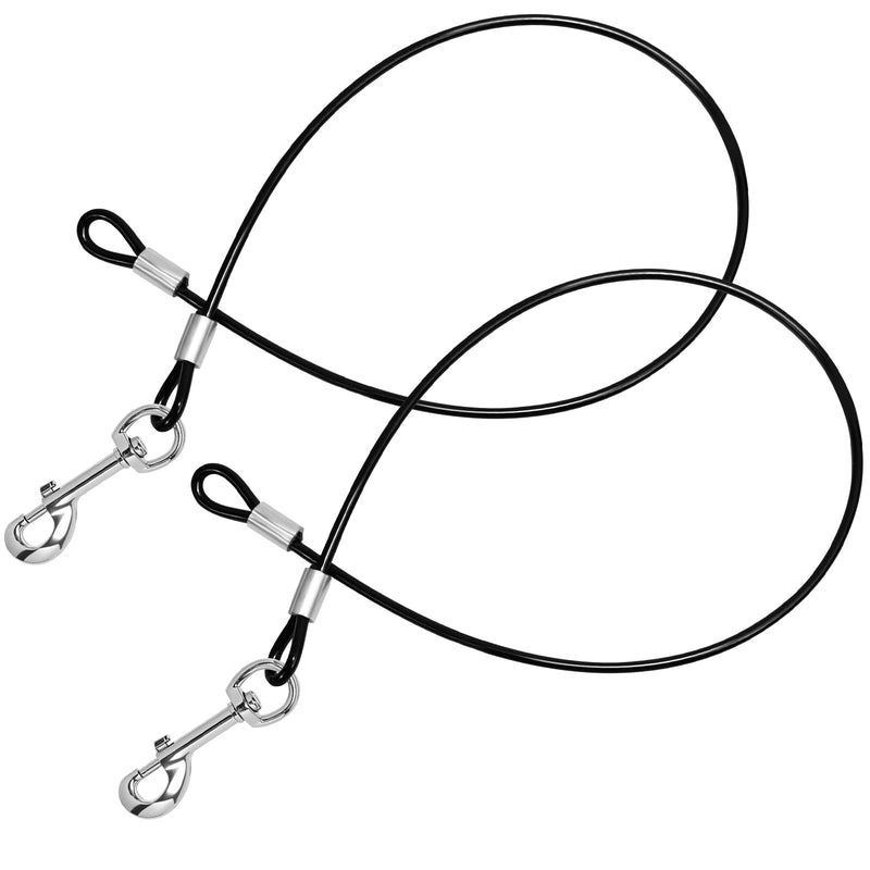 2 Pack Chew Proof Metal Dog Cable Lead, No Tangle Dog Leash Extender Leads for Small Medium Dogs Collar Harness (Single Hook) Single Hook - PawsPlanet Australia