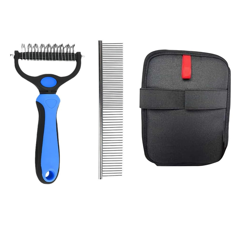 3-in-1 Pets Dog Deshedding Brush & Cat Grooming Tool with Comb, Rake for Shedding Control, Removes Loose Remover Hair & Mats, Pets Hair Removal Tool - PawsPlanet Australia