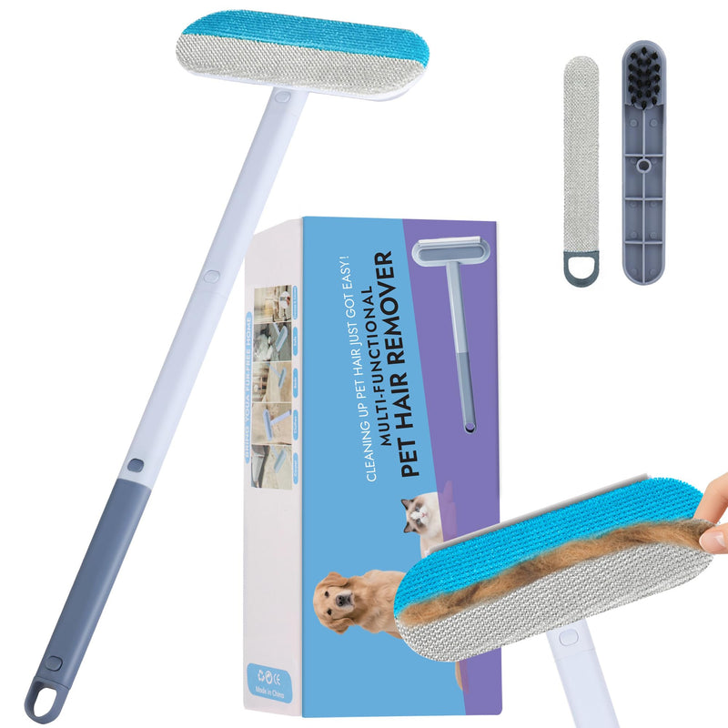 Pet Hair Remover for Furniture – 23.2Inch Reusable Dog & Cat Hair Removal Brush, Washable Lint Cleaner with Long Handle, 4-in-1 Pet Hair Remover for Couch, Carpet, Clothes & Bedding - PawsPlanet Australia