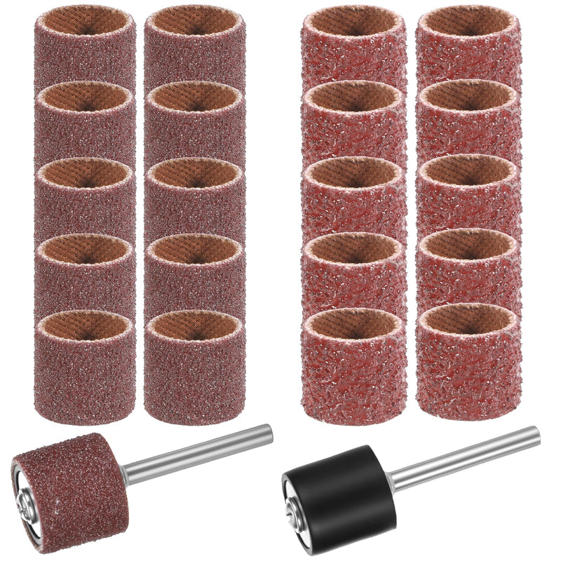 22 Pcs Nail Grinder Replacement Kit, Dog Nail Smoother Sanding Drum Set Dog Claw Grooming Trimmer Supplies Care Rotary Tool, 2 Sizes(1/2 Inch 60 Grit and 100 Grit) - PawsPlanet Australia