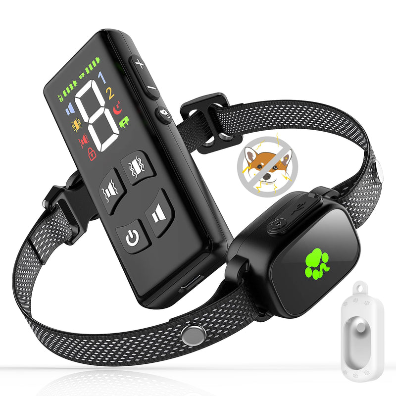 No Shock No Prongs Dog Training Collar, 100% Safe & Humane for Small Medium Dogs, Sound & 2X Strong Vibration(1-9) & Combo Mode (1-9), 2600Ft Remote Range E-Collar with Smart Power Mode?Black? Black - PawsPlanet Australia