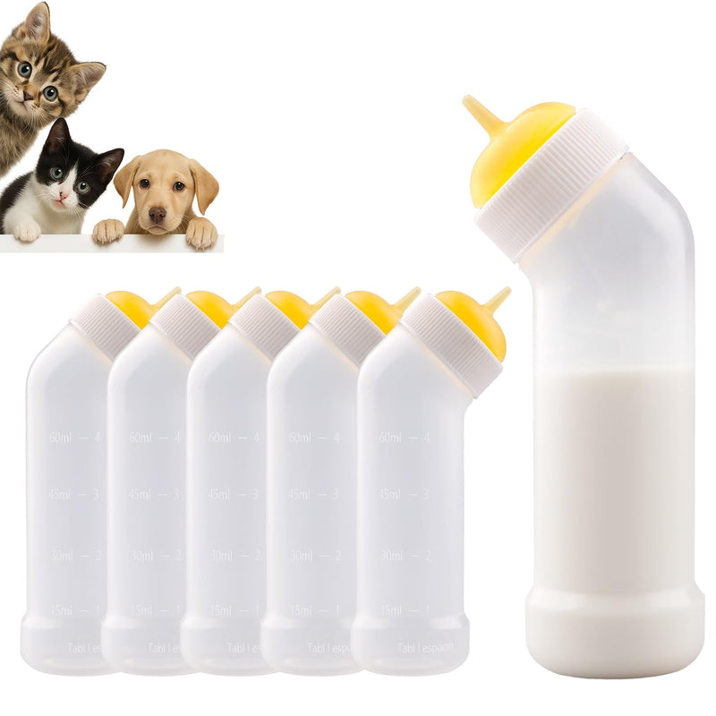 Pet Nursing Bottle for Newborn Animals,Kitten Bottle Feeding Kit Silicone Nipple for Kittens Puppys Rabbits Squirrel (Yellow, Small) Small for kitten Yellow - PawsPlanet Australia