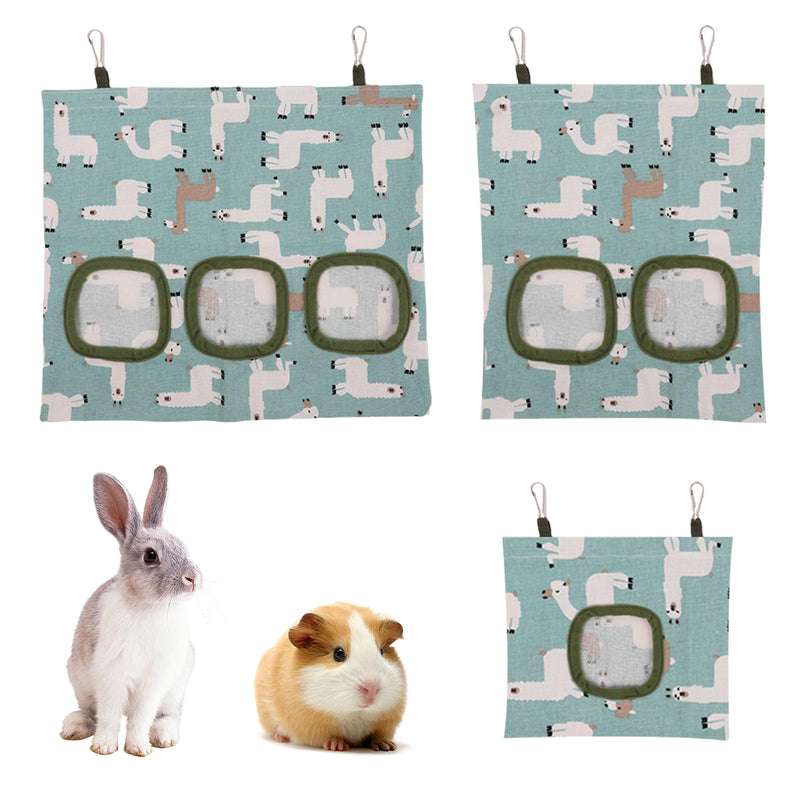 3 PCS Hay Bag for Guinea Pigs, 1-3 Hole Hanging Bunny Rabbit Hay Holder, Hay Feeder for Small Pets and Animals - PawsPlanet Australia