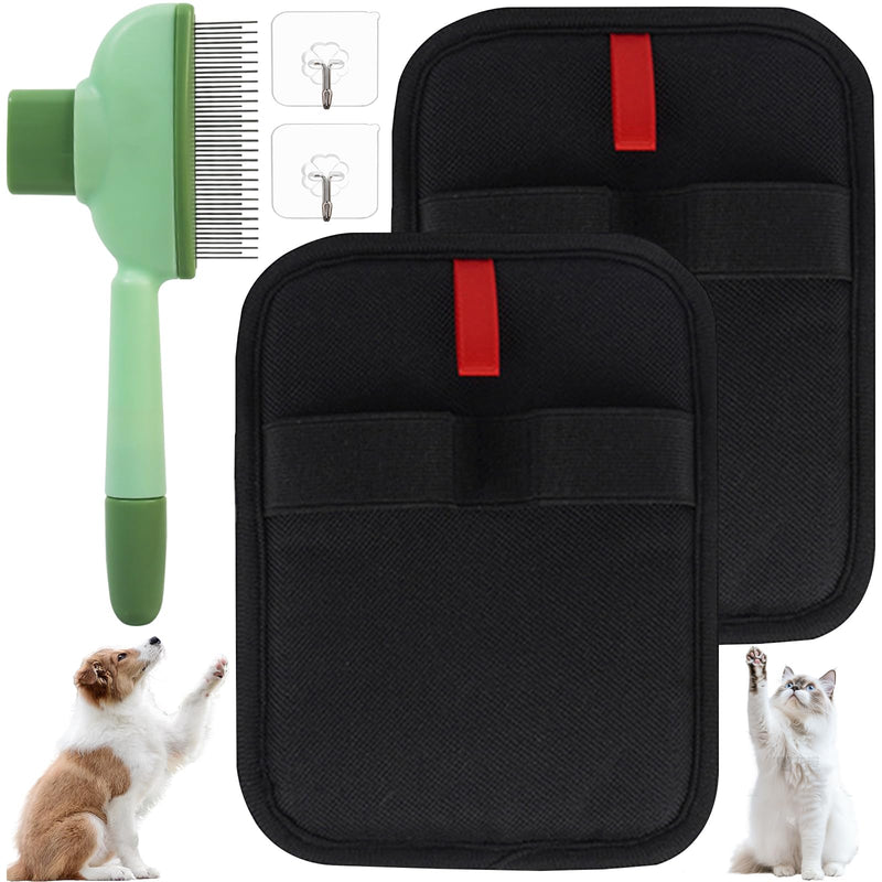 Pet Hair Removal Glove, Magic Brush Pet Hair, Cat Comb, Washable Reusable Dogs Cats Hair Gloves for Furniture, Bed, Sheets, Couch, Clothes, Carpet, Car Seat, Pet Grooming, Curtain (2PCS) 2PCS - PawsPlanet Australia