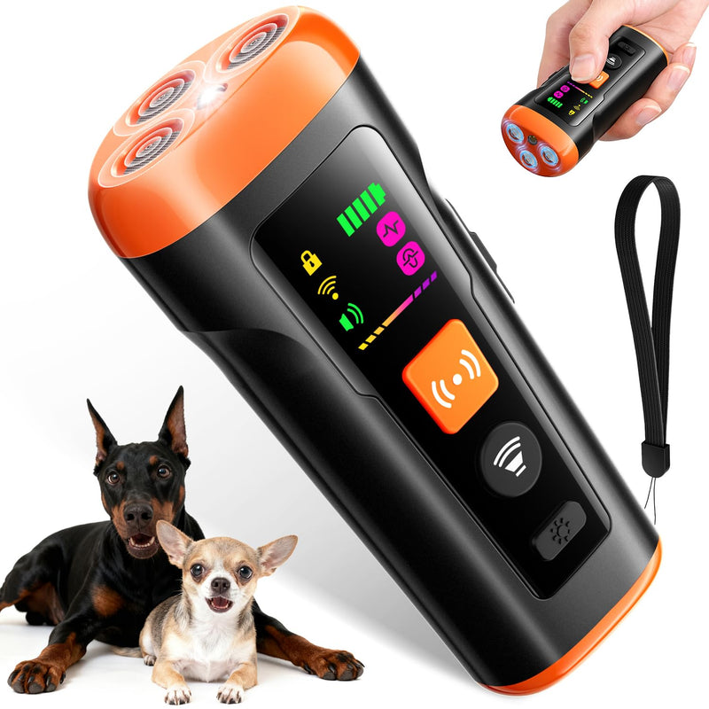 Dog Bark Deterrent Devices, 3X Anti Barking Device for Dogs Ultrasonic Dog Training, Up to 50FT Bark Control Dog Barking Silencer, Correct Bad Behavior Indoor Outdoor Portable Dog Barking Stopper Black