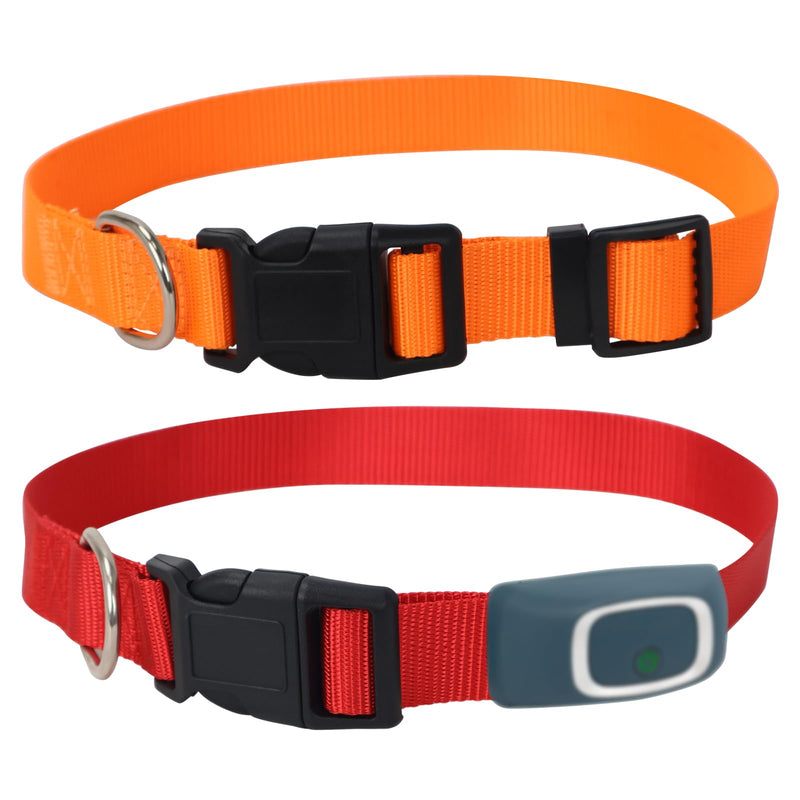 Replacement Collars Compatible with Pet Safe-Nylon Bark Collar for Wireless Fence and In-Ground Fence for Dogs,Red,Orange,2Pack - PawsPlanet Australia
