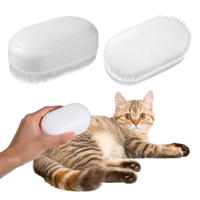 Cat Brush for Long Haired Cats- Soft Fur Cat Tongue Brush with Prickly Serrations, Soft Cats Grooming Gentle Hair Brushs for Detangling Cleaning Claw Perfect for Enhancing Intimacy (White) - PawsPlanet Australia
