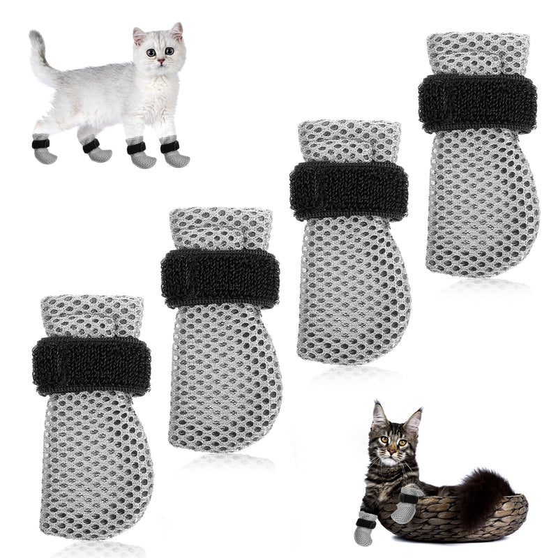 4 Pcs Cat Boots Anti Scratch Mittens Gloves Adjustable Cat Claw Protectors Foot Covers Mesh Breathable Cats Shoes to Prevent Scratching for Pet Bathing Feeding Cutting Nail Trimming - PawsPlanet Australia