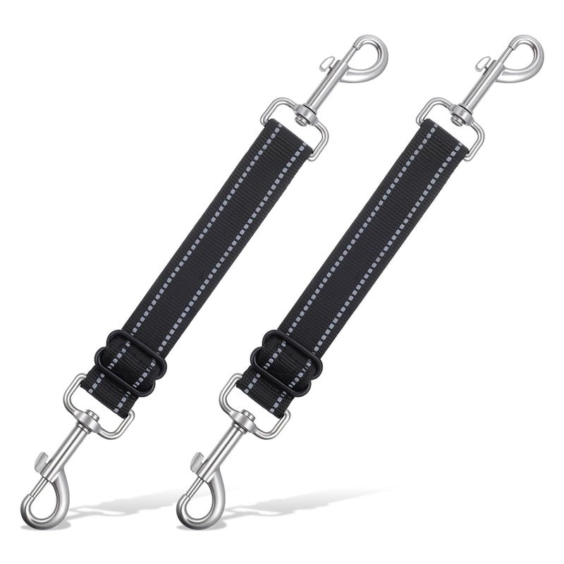 2 Pcs Dog Collar Safety Clip, Dog Backup Safety Strap Harness Connector, Dogs Leash Safetys Clips,Adjustable Prong Backup Clips, Adjustable Reflective Nylon Collar for Dogs Harness - PawsPlanet Australia