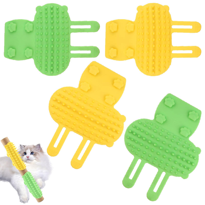 Cat Self Groomer Scratcher Adjustable - 4 PCS Adjustable Silicone Scratcher & Massager for Indoor Cats Corner, Soft Pet Face Groomer, Silicone Cat Face Scratchers for Long & Short Haired Pets - PawsPlanet Australia
