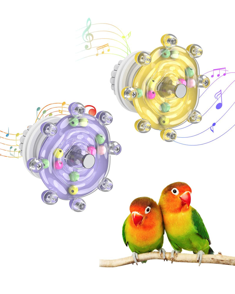 Pawfly 2 Pcs Bird Toys for Parakeets, Colorful Spinning Wheel Chew Toys, Interactive Spinner Rattle Parrot Toys, Cockatiel Toys, Parakeet Toys, Bird Cage Accessories for Entertainment Chewing Exercise - PawsPlanet Australia