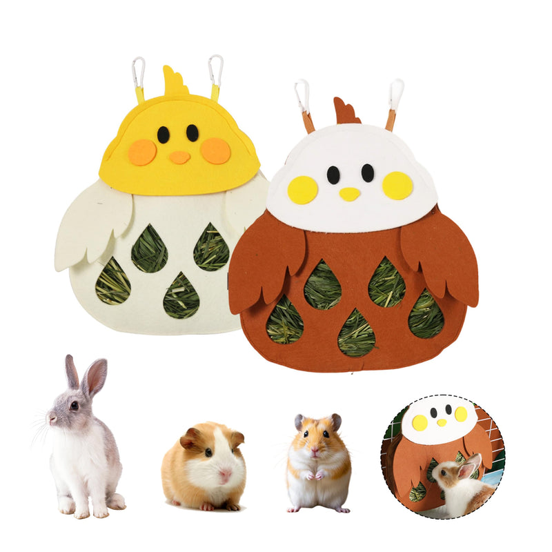 2Pcs Rabbit Hay Feeder Bag with 5 Holes, Guinea Pig Hanging Hay Feeder, Suitable for Small Animals Such as Guinea Pigs, Rabbits and Chinchillas - PawsPlanet Australia