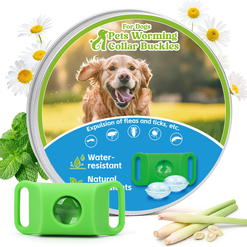 Natural Flea and Tick Prevention Dog Tag – Waterproof Collar Pendant with 2 Extra Refills, Green, Safe for All Breeds Collar Not Included green pendant+2refills - PawsPlanet Australia